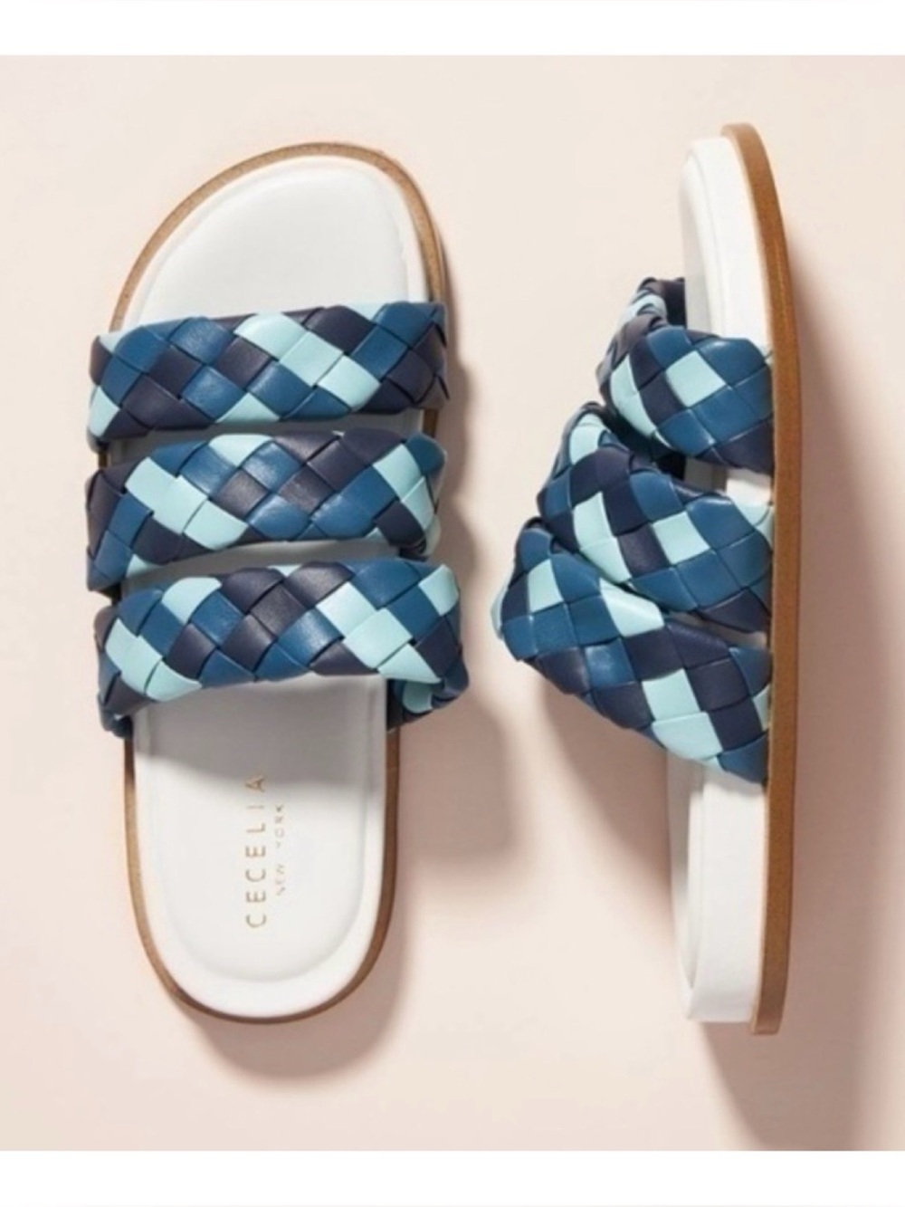 NWOT Anthropologie Cecelia New York Elaine Braided Slide Sandals  Size 7